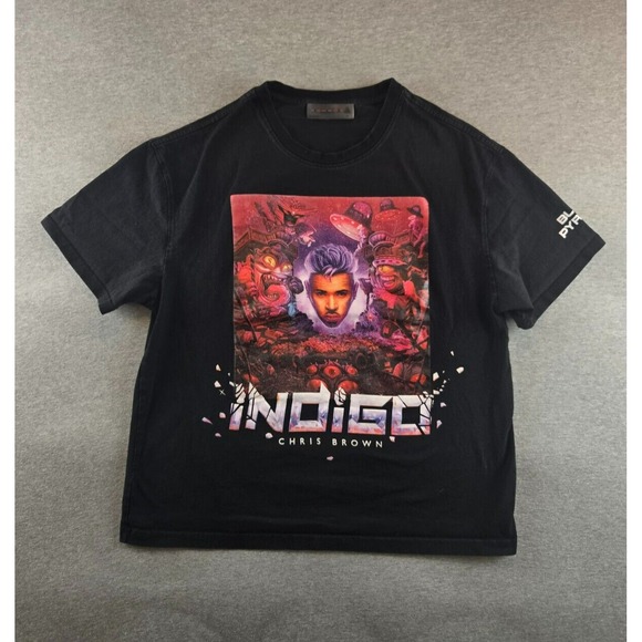 Black Pyramid Chris Brown Indigo Black Graphic T Shirt Size XL - Street‎ HipHop - Picture 1 of 11